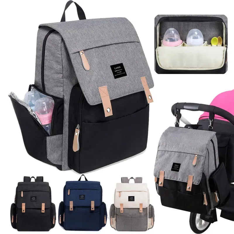 Large Capacity Diaper Backpack with Changing Mat