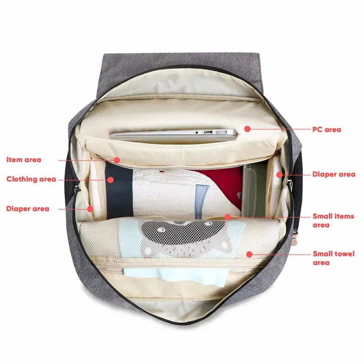 Large Capacity Diaper Backpack with Changing Mat