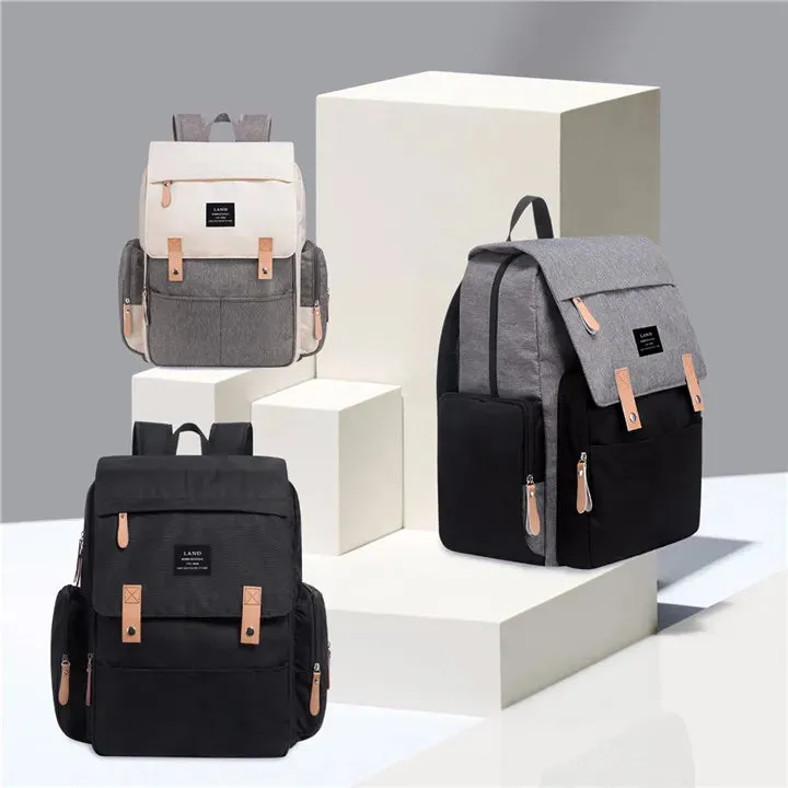 Large Capacity Diaper Backpack with Changing Mat