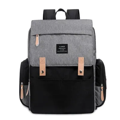 Large Capacity Diaper Backpack with Changing Mat