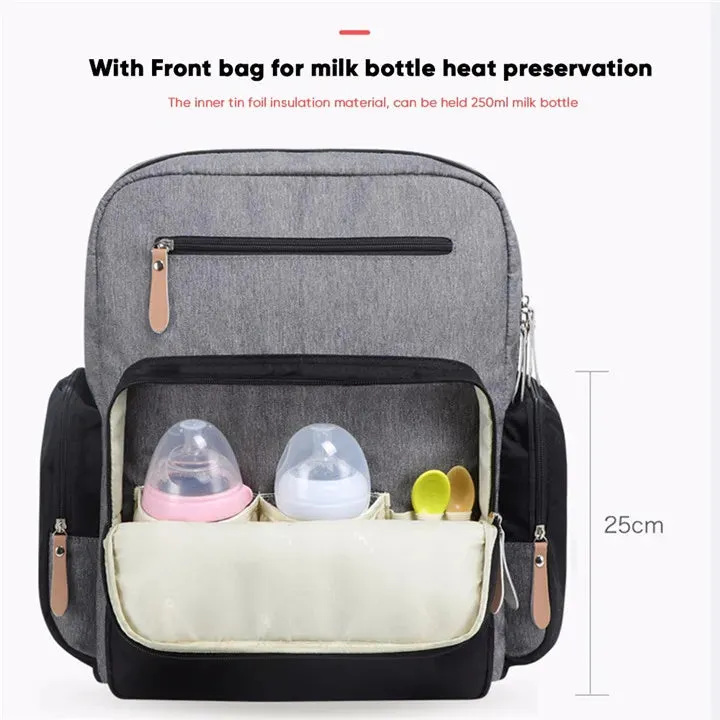 Large Capacity Diaper Backpack with Changing Mat