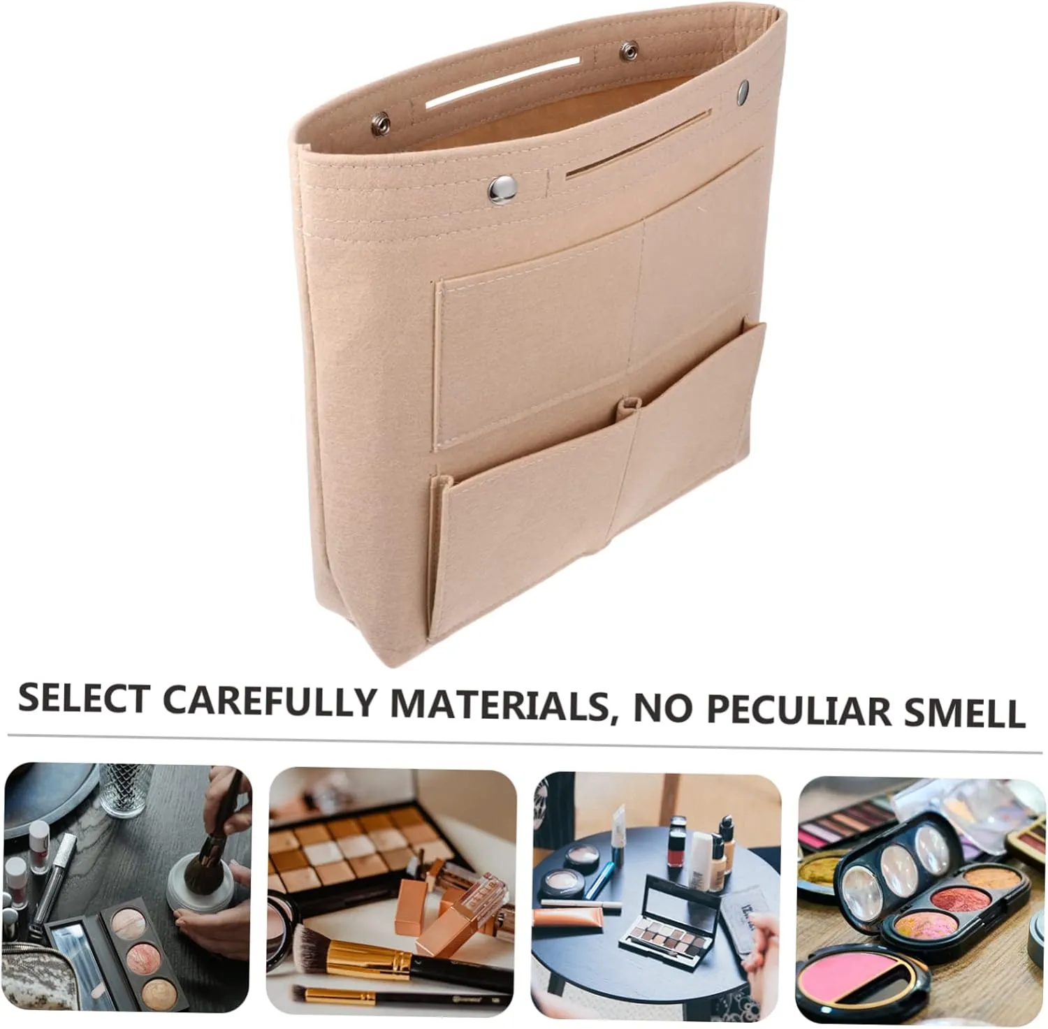 Large Capacity Felt Storage Pouch Liner Versatile Makeup Pouch for Cosmetics and Toiletries Ideal Organizer for Handbags