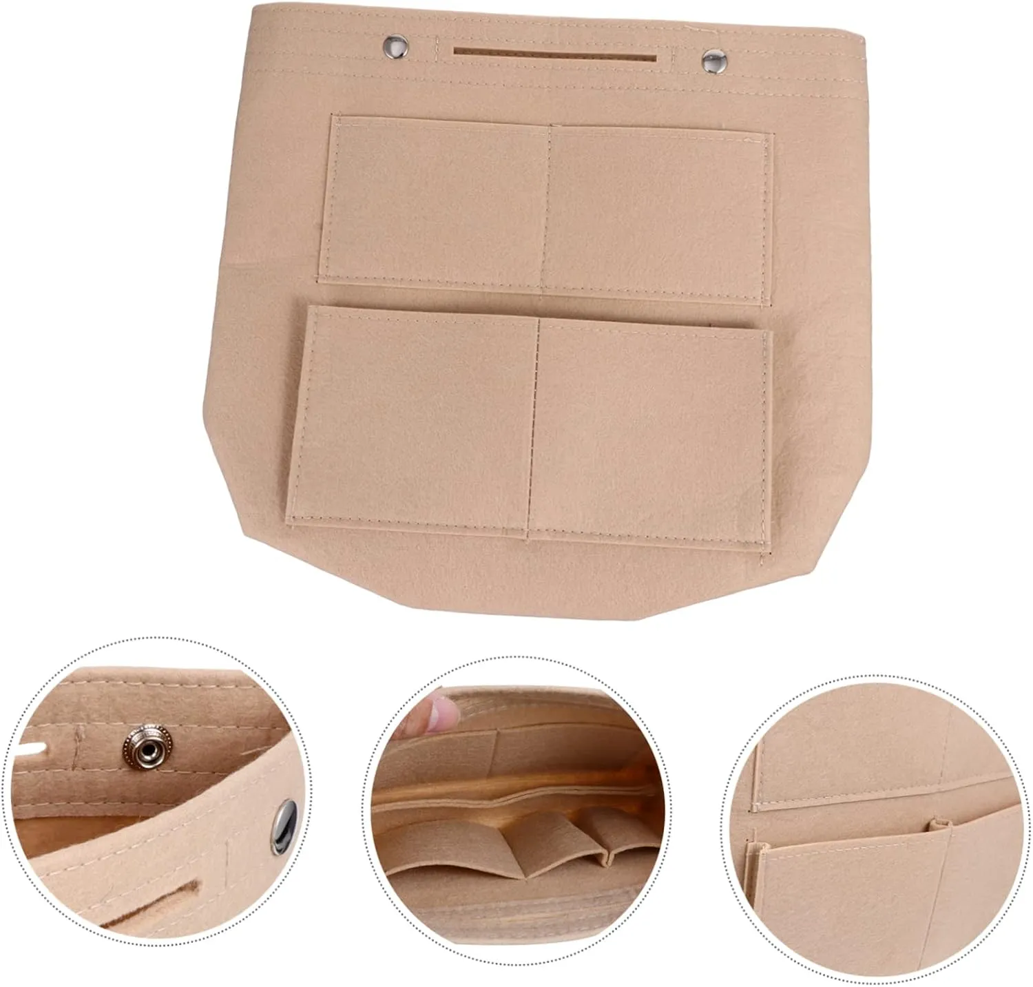 Large Capacity Felt Storage Pouch Liner Versatile Makeup Pouch for Cosmetics and Toiletries Ideal Organizer for Handbags