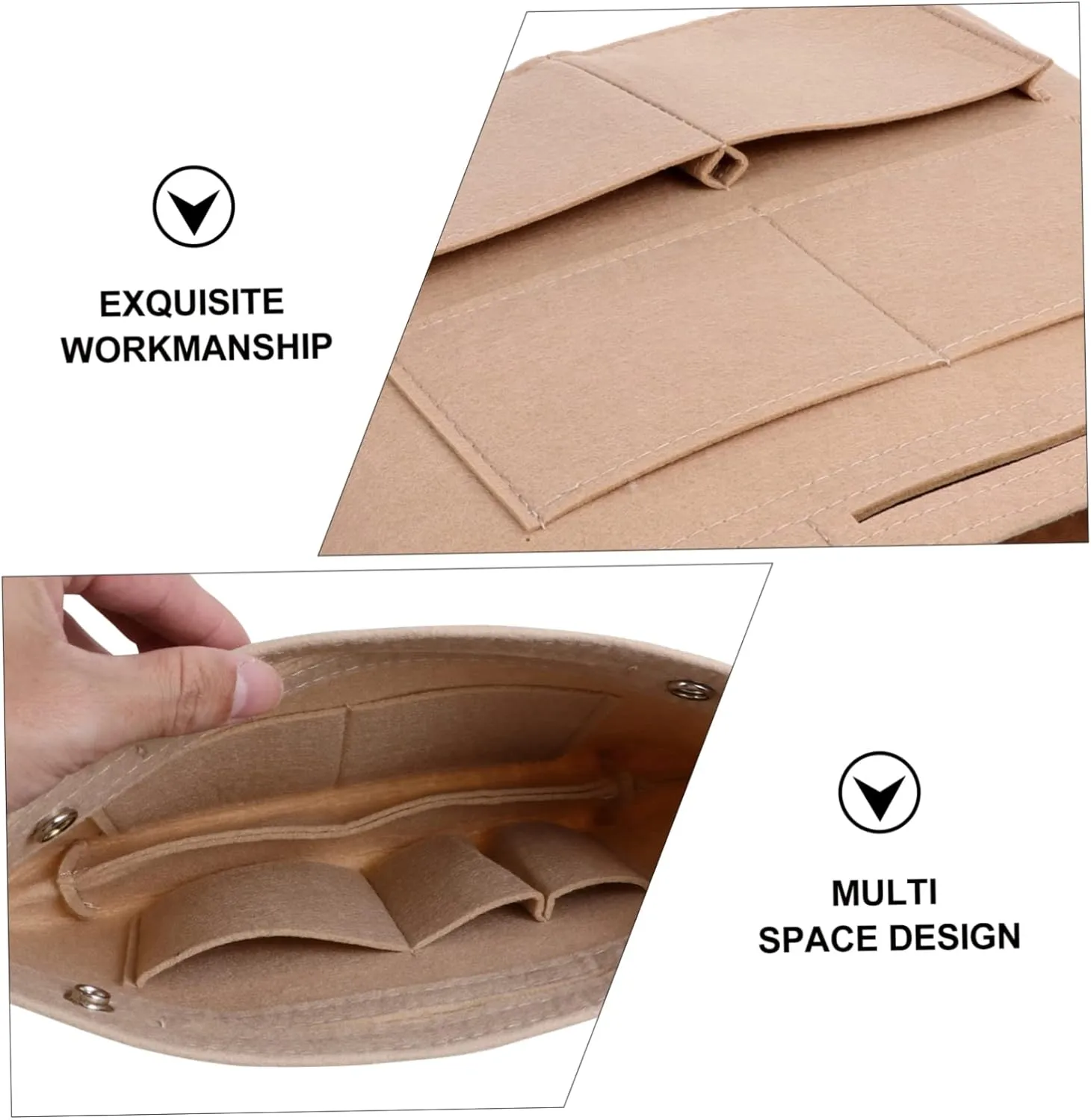 Large Capacity Felt Storage Pouch Liner Versatile Makeup Pouch for Cosmetics and Toiletries Ideal Organizer for Handbags