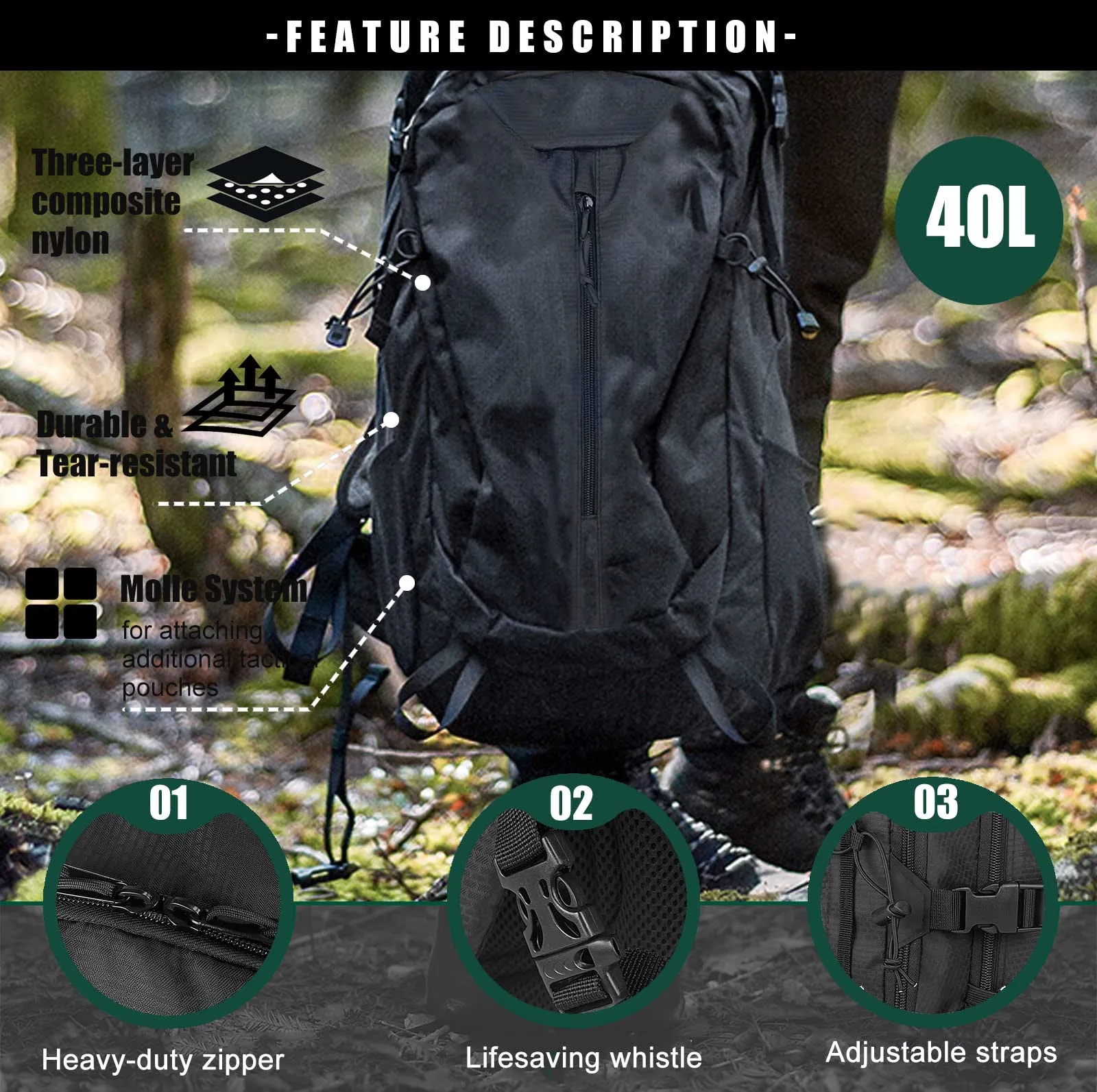 Large Capacity Hiking Backpack