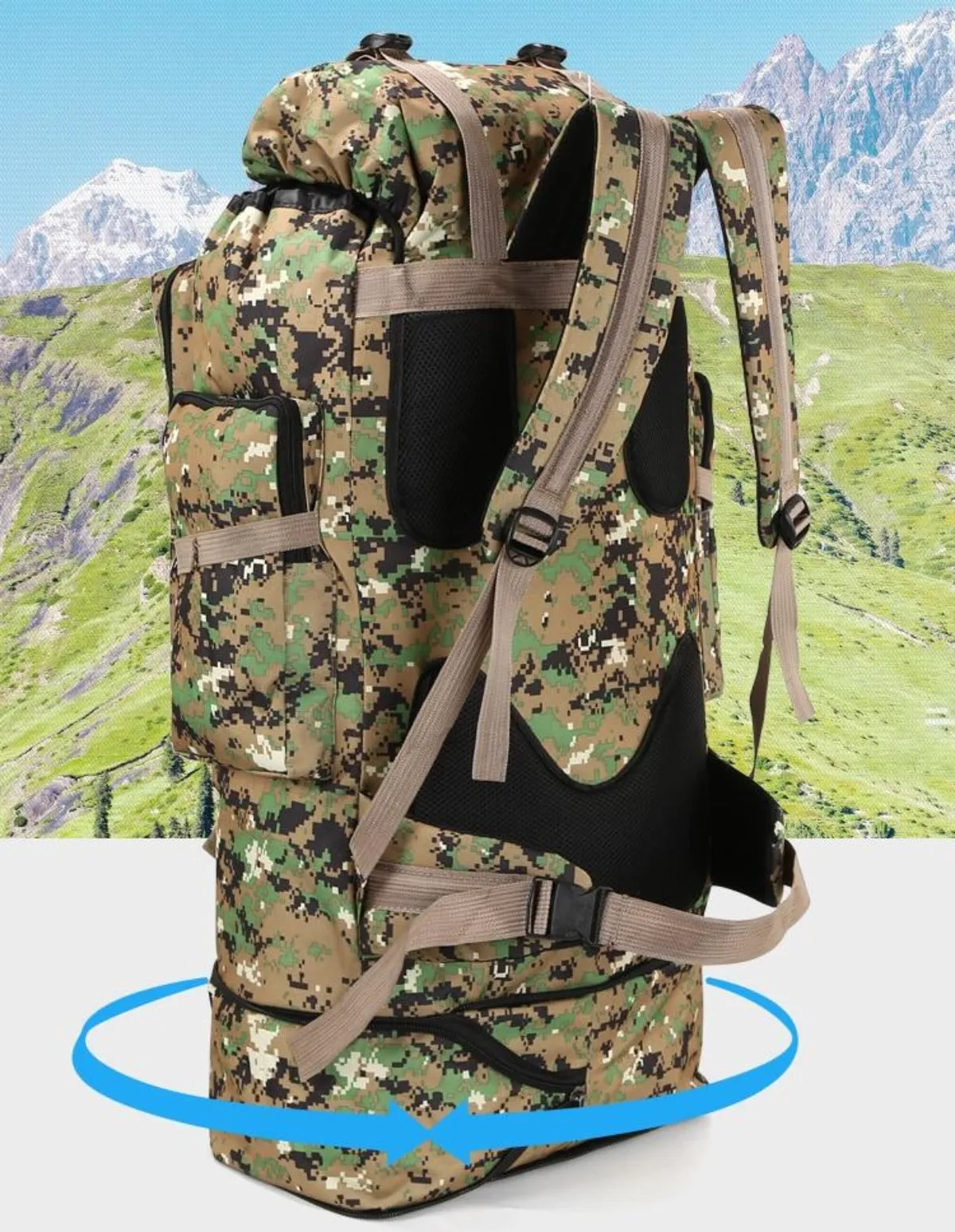 Large Capacity Waterproof Backpack for Outdoor Camping and Hiking (100L)
