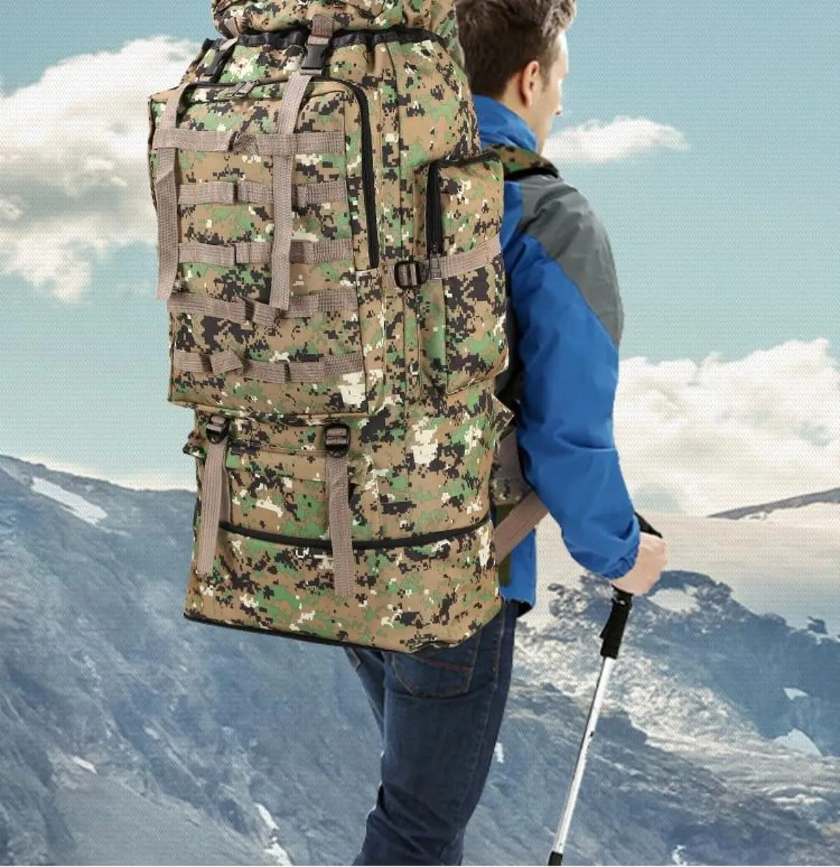 Large Capacity Waterproof Backpack for Outdoor Camping and Hiking (100L)