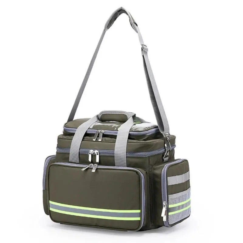 Large Capacity Waterproof First Aid Medical Bag - Outdoor Emergency Rescue Reflective Oxford Multi-Pocket Travel Bag