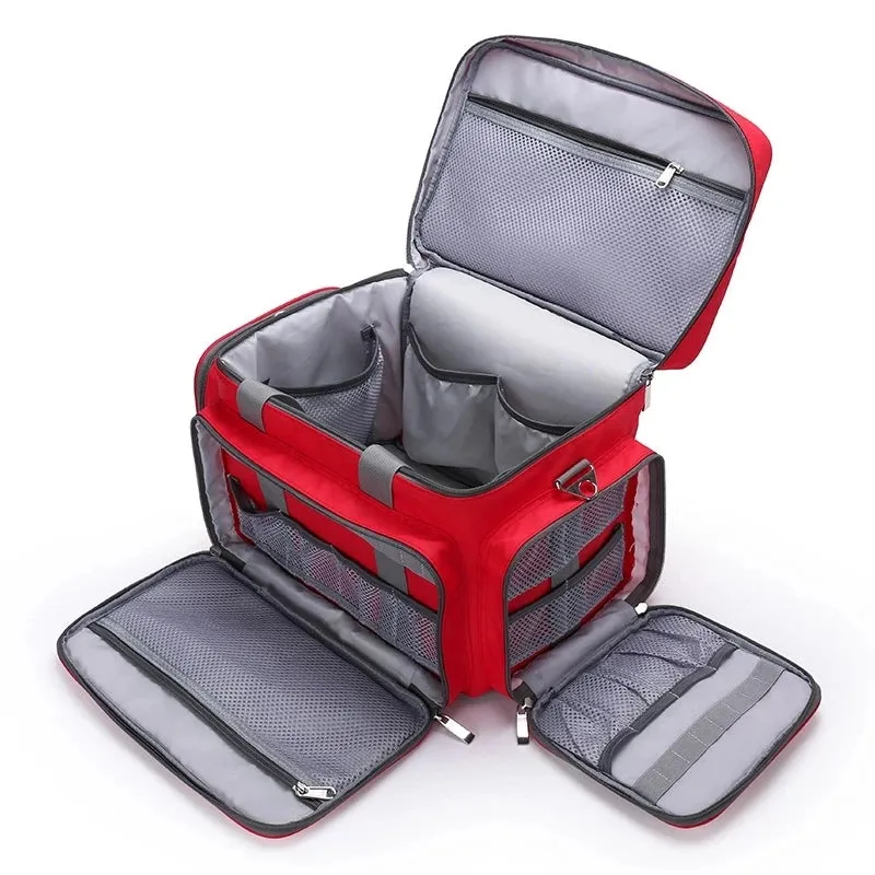 Large Capacity Waterproof First Aid Medical Bag - Outdoor Emergency Rescue Reflective Oxford Multi-Pocket Travel Bag