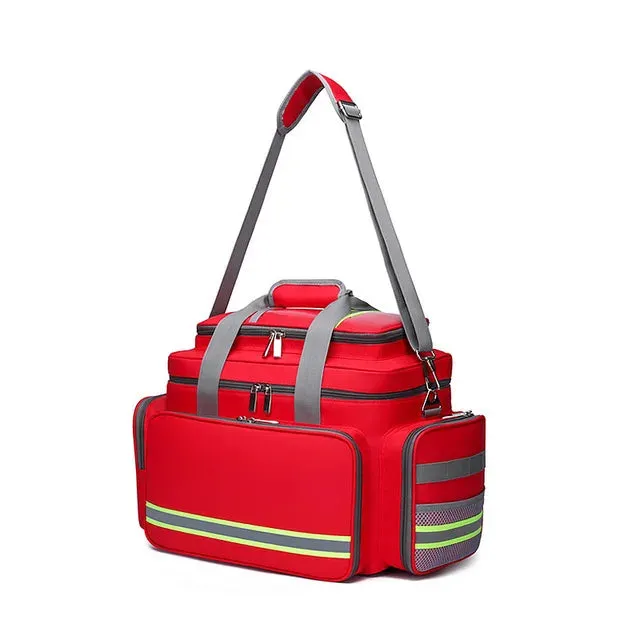Large Capacity Waterproof First Aid Medical Bag - Outdoor Emergency Rescue Reflective Oxford Multi-Pocket Travel Bag