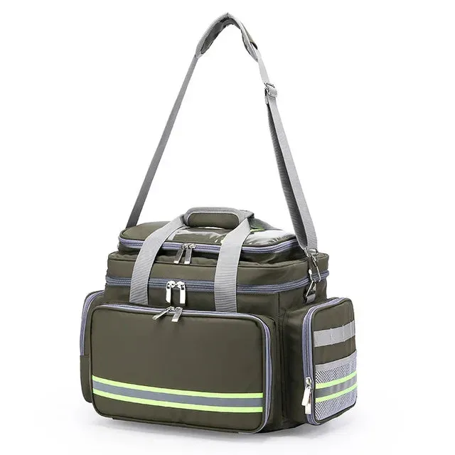 Large Capacity Waterproof First Aid Medical Bag - Outdoor Emergency Rescue Reflective Oxford Multi-Pocket Travel Bag