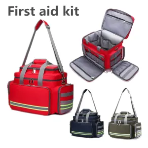Large Capacity Waterproof First Aid Medical Bag - Outdoor Emergency Rescue Reflective Oxford Multi-Pocket Travel Bag