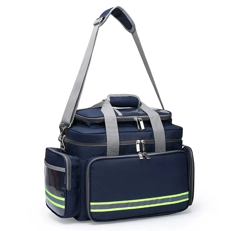 Large Capacity Waterproof First Aid Medical Bag - Outdoor Emergency Rescue Reflective Oxford Multi-Pocket Travel Bag
