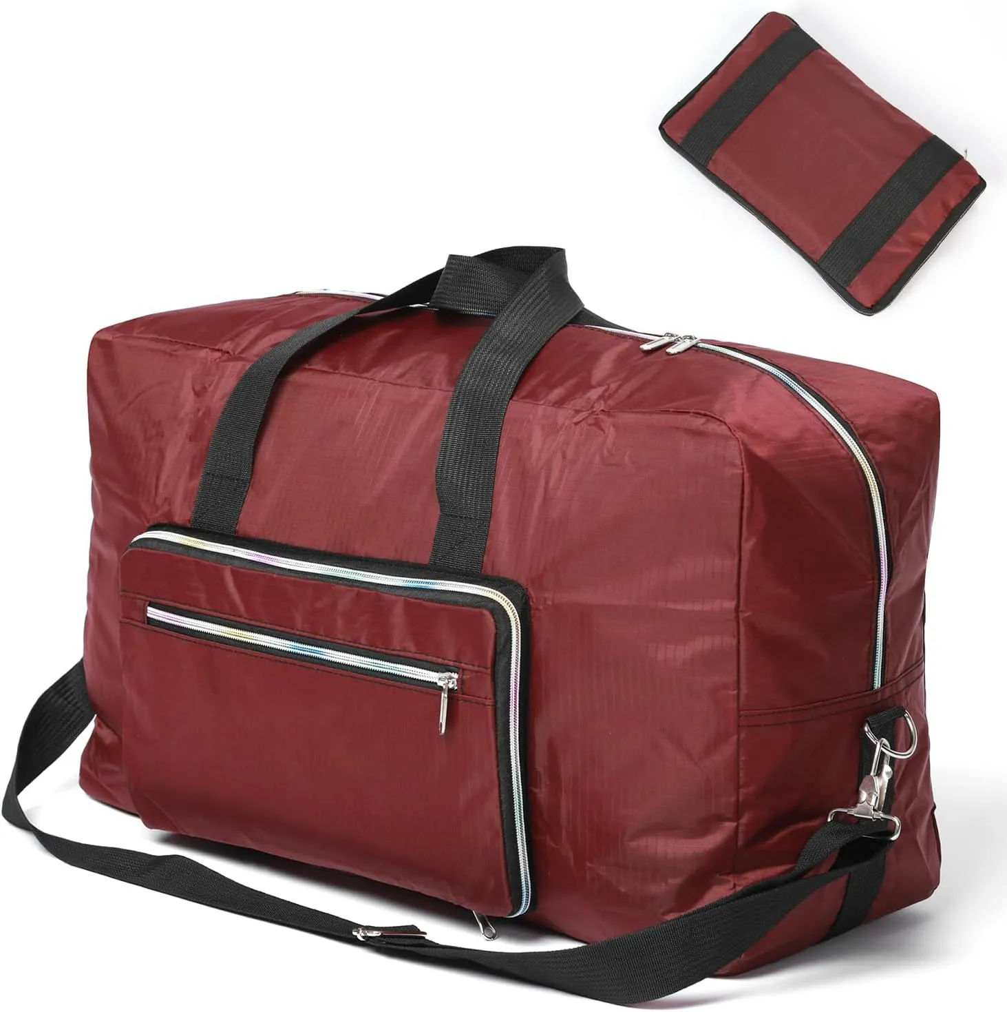 Large Foldable Travel Duffel Bag, Sports Tote Gym Bag For Women with Trolley Sleeve Weekender Overnight Carry On Checked Luggage Bag Hospital Bag Tote Shoulder Handbag Bag