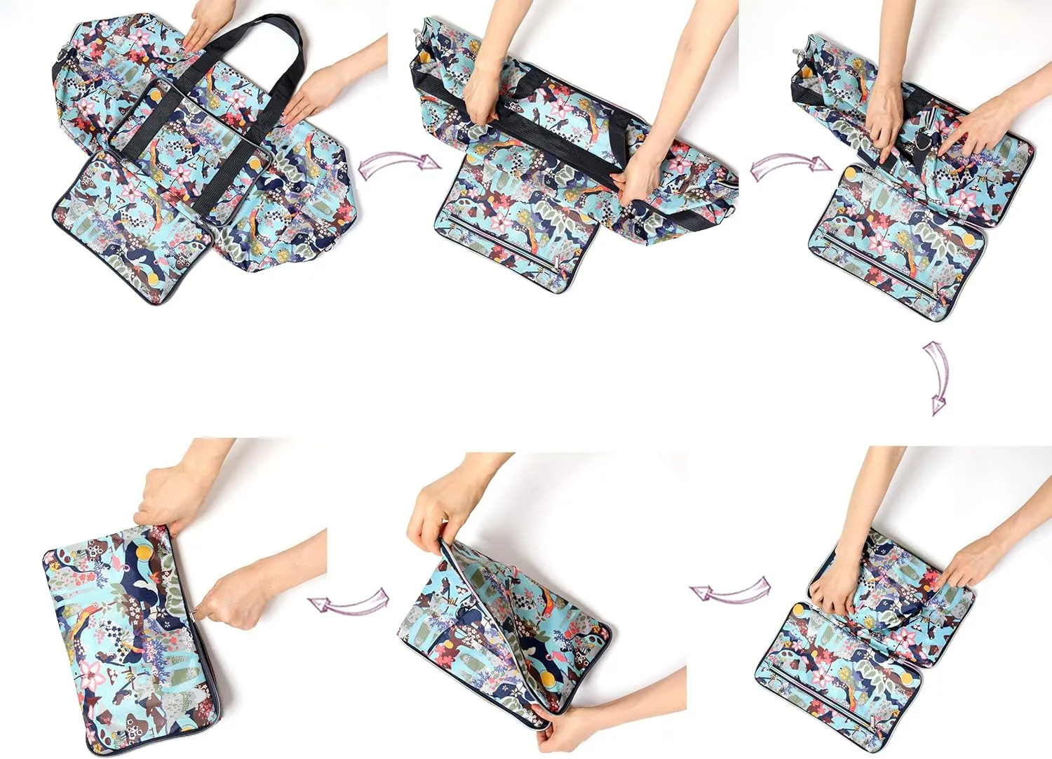 Large Foldable Travel Duffel Bag, Sports Tote Gym Bag For Women with Trolley Sleeve Weekender Overnight Carry On Checked Luggage Bag Hospital Bag Tote Shoulder Handbag Bag
