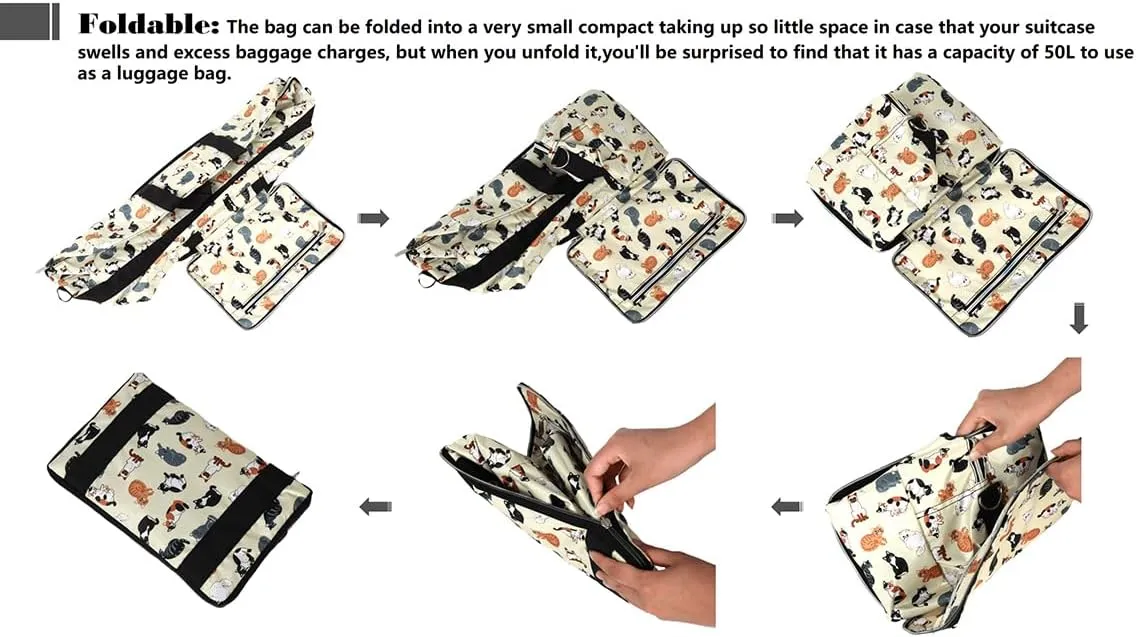 Large Foldable Travel Duffel Bag, Sports Tote Gym Bag For Women with Trolley Sleeve Weekender Overnight Carry On Checked Luggage Bag Hospital Bag Tote Shoulder Handbag Bag