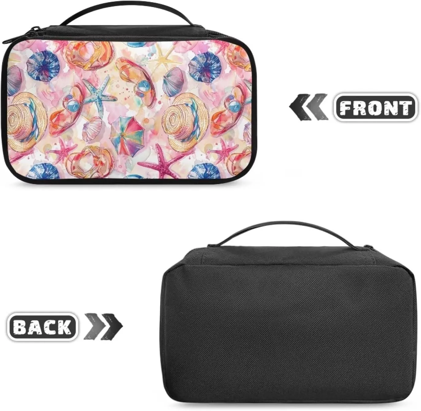 Large Makeup Bag Beach Theme Toiletry Pouch Purse Portable Size Lipstick Case Compact Cosmetic Bags for Women Dust Proof Makeup BrushShaving Bag Aesthetic Clutch Wallet