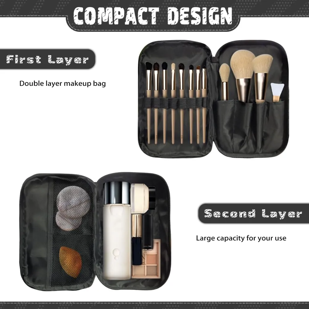 Large Makeup Bag Beach Theme Toiletry Pouch Purse Portable Size Lipstick Case Compact Cosmetic Bags for Women Dust Proof Makeup BrushShaving Bag Aesthetic Clutch Wallet