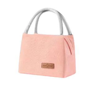 Large Pink Bento Bag - Oxford Cloth Shoulder Lunch Bag for Outdoor Picnics, Thermal Insulation, Waterproof, 600D Material