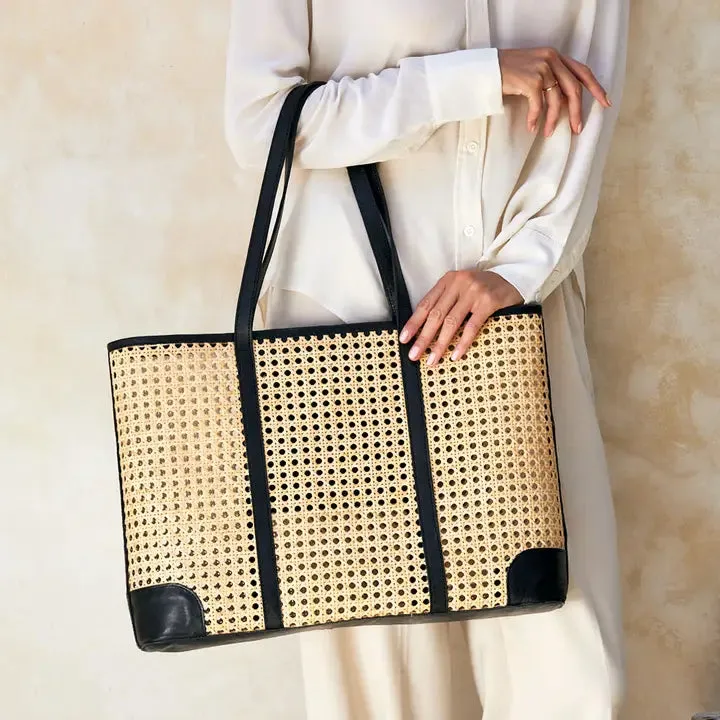 Large Rattan Cane Weave Tote