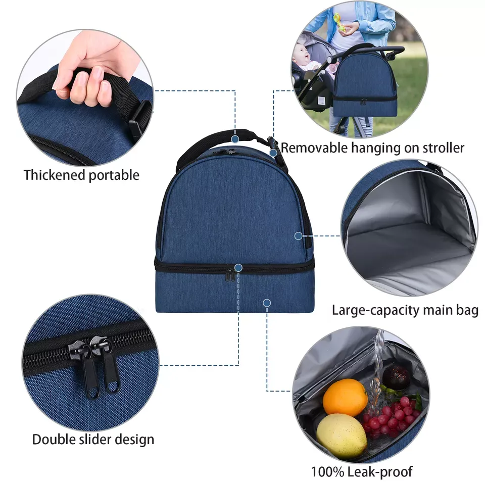 Large Red Bento Bag for Outdoor Picnics and Lunches - Insulated Oxford Cloth Thermal Bag, Waterproof, 600D Material