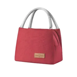 Large Red Bento Bag for Outdoor Picnics and Lunches - Insulated Oxford Cloth Thermal Bag, Waterproof, 600D Material