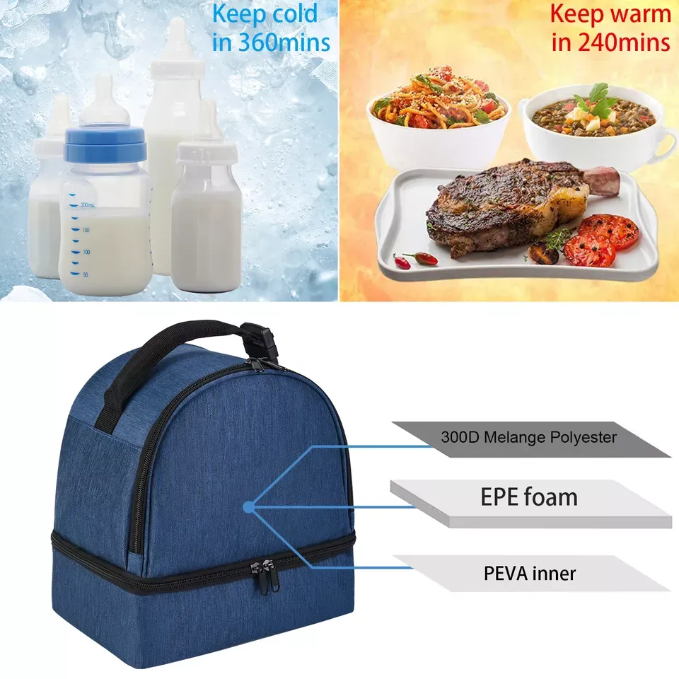 Large Red Bento Bag for Outdoor Picnics and Lunches - Insulated Oxford Cloth Thermal Bag, Waterproof, 600D Material