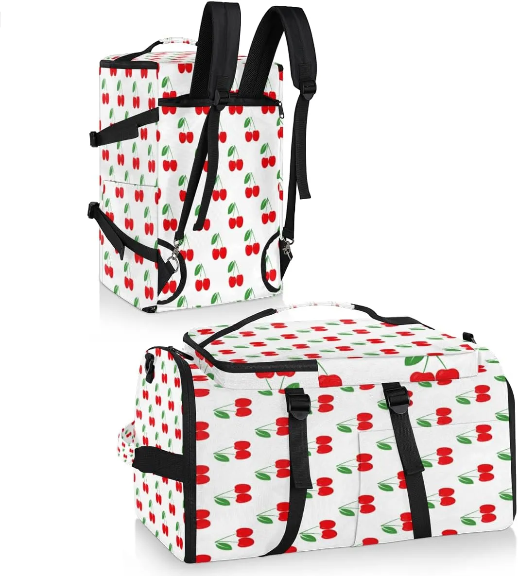 Large Sports Gym Bag With Shoe & Laptop Compartment 47L Waterproof Travel Duffel Bags for Men Women Cherry Fruits Luggage Backpack Duffle Bag