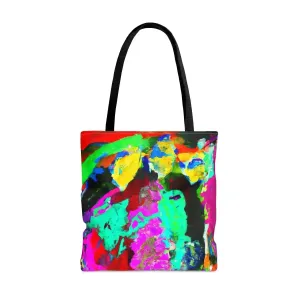Large Tote Bag Multicolor Abstract Pattern
