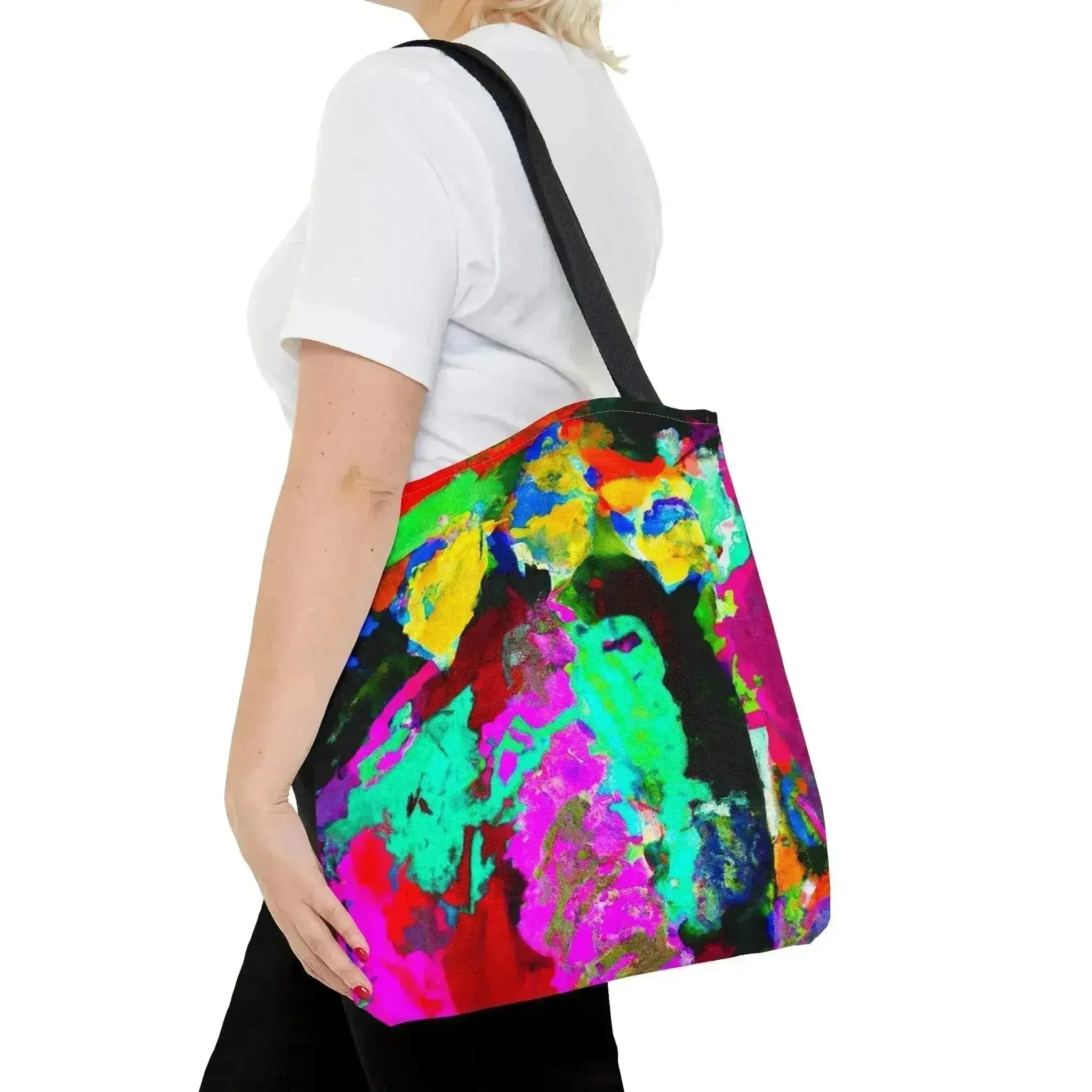 Large Tote Bag Multicolor Abstract Pattern