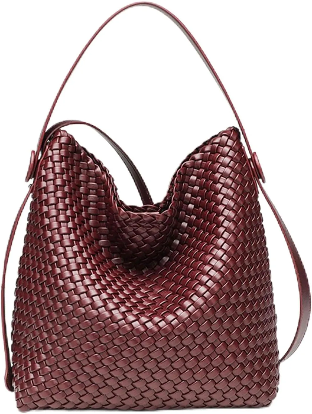 Large Woven Tote Bag Vegan Leather Shoulder Bag for Women Fashion Travel Shopper Bag Top Handle Handbag and Purse