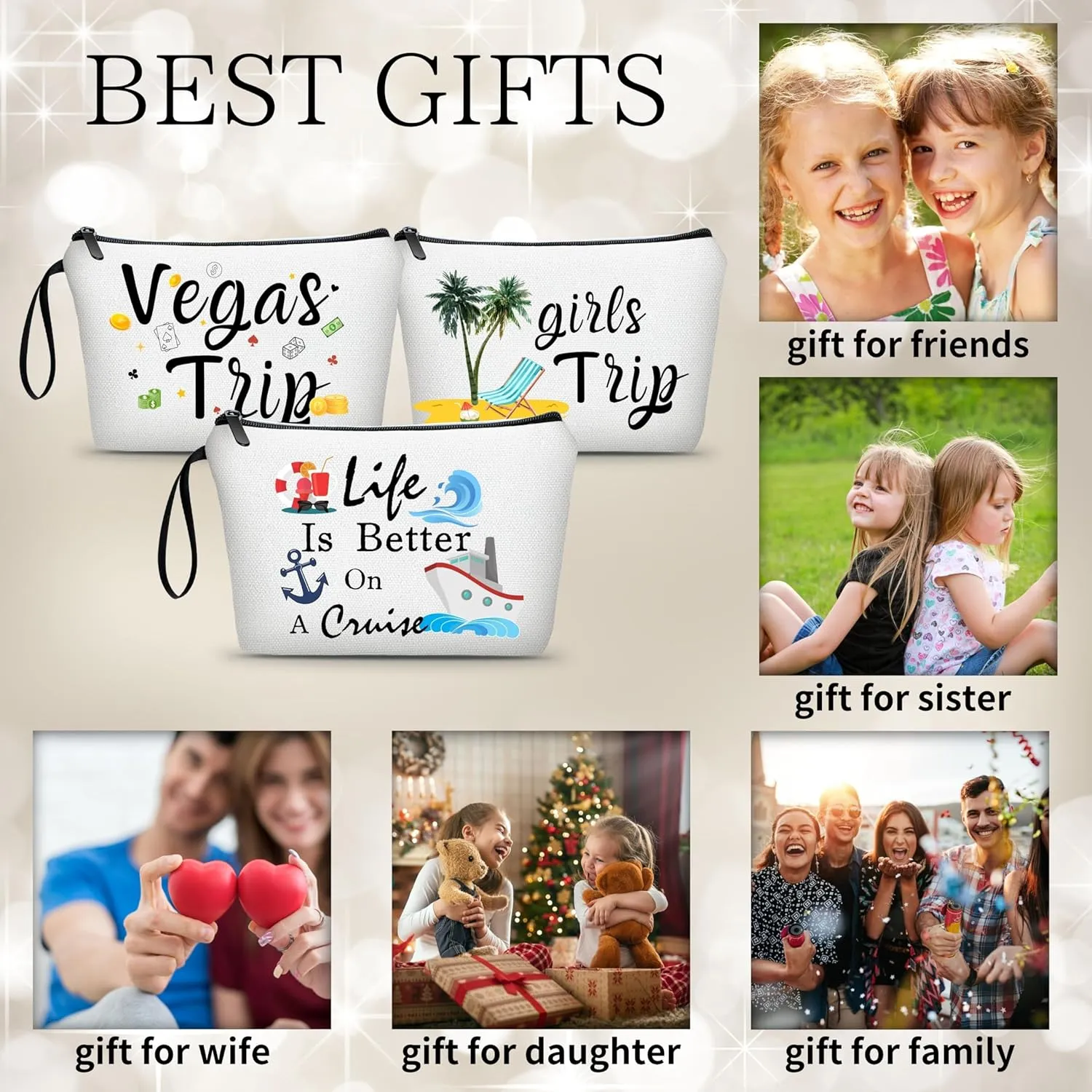 Las Vegas Souvenir,Vegas Purse,Vegas Gifts,Weekender Bags for Women,Small Cosmetic Bag Makeup Pouch,Vegas Trip Bridesmaid Wedding Gift,Fun Girls Trip Gifts,Vegas Bachelorette Gift