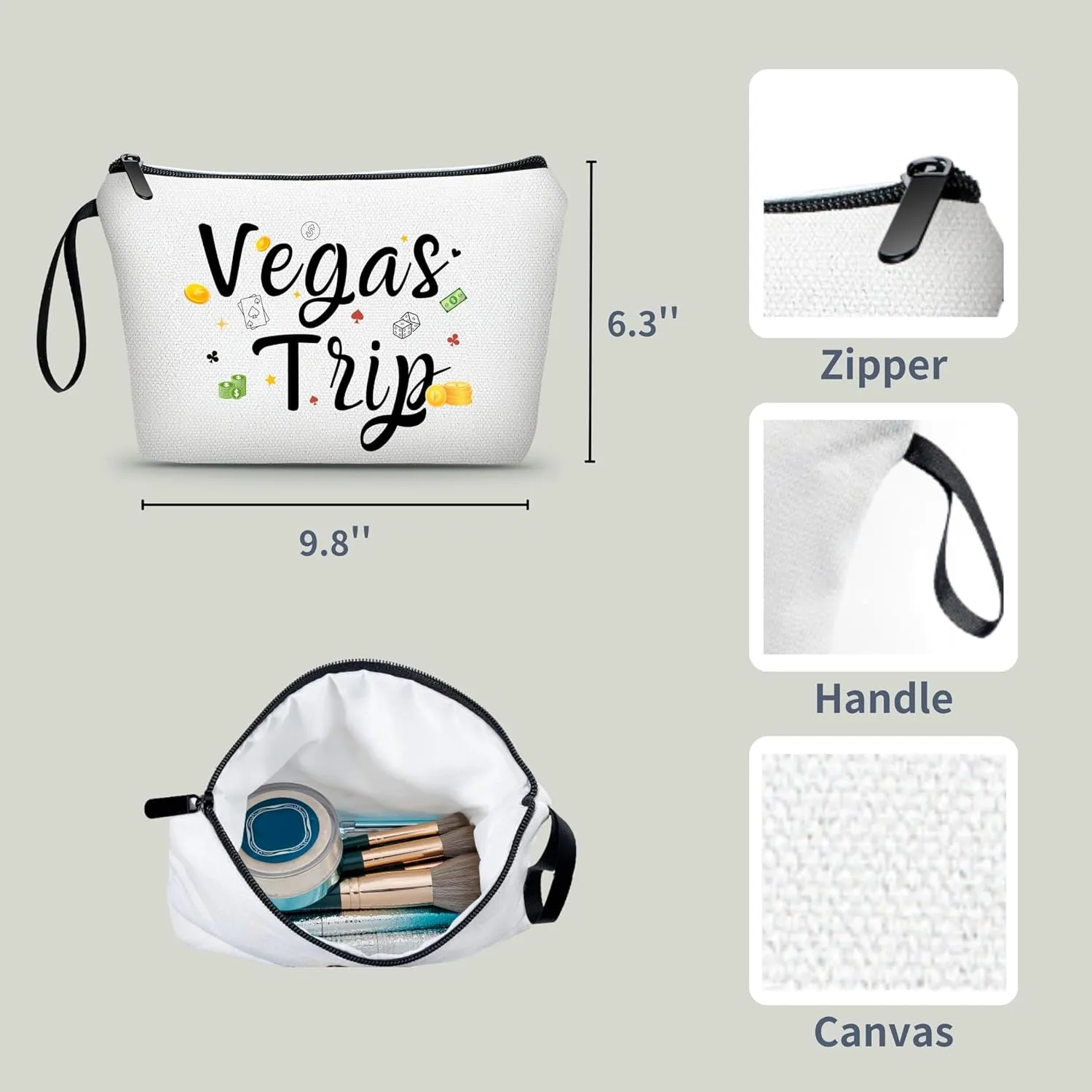 Las Vegas Souvenir,Vegas Purse,Vegas Gifts,Weekender Bags for Women,Small Cosmetic Bag Makeup Pouch,Vegas Trip Bridesmaid Wedding Gift,Fun Girls Trip Gifts,Vegas Bachelorette Gift