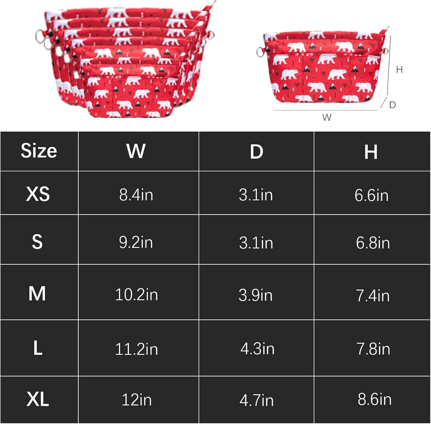Lckaey purse organizer insert for neverfull gm mm graceful pm insert on the go purse organizer 3055red-L