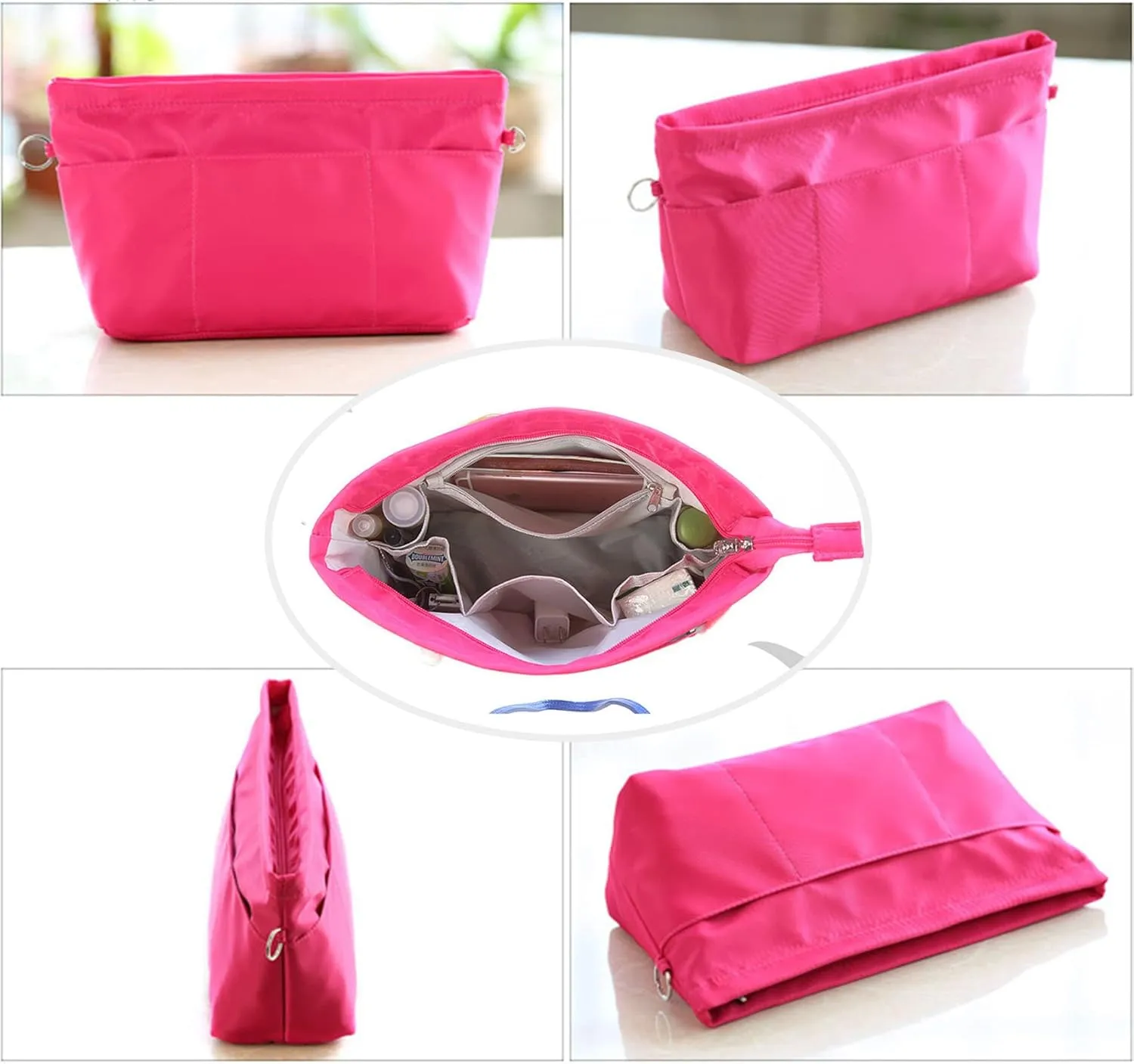 Lckaey purse organizer insert for neverfull gm mm graceful pm insert on the go purse organizer 3055red-L