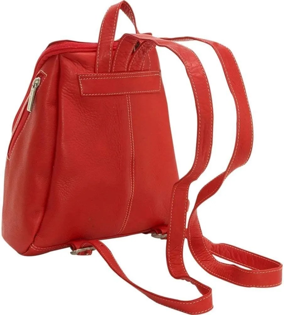 Le Donne Leather Women’s Leather U-Zip Mini Backpack Purse – Full-Grain Colombian Vaquetta Leather, 9.5” x 10.5” x 3.5”, Cafe