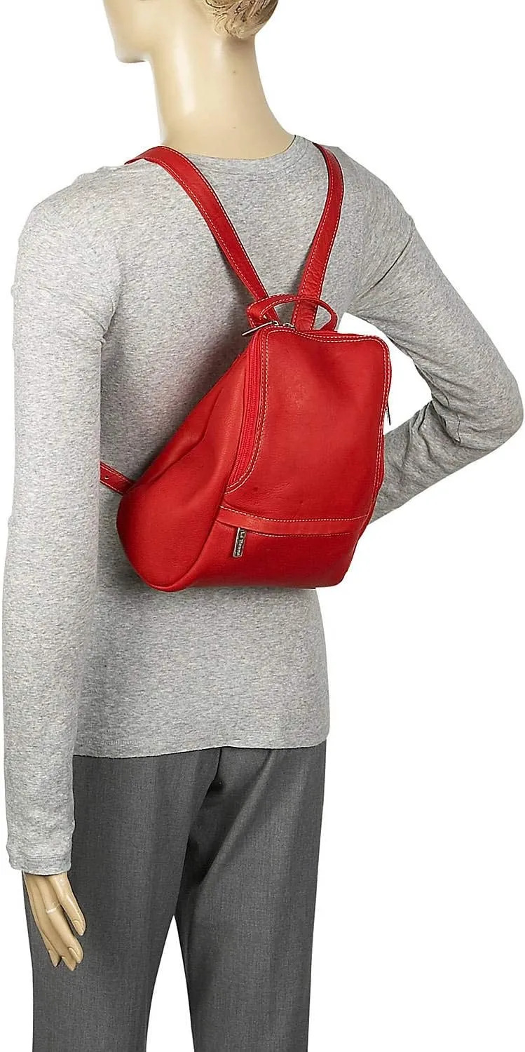 Le Donne Leather Women’s Leather U-Zip Mini Backpack Purse – Full-Grain Colombian Vaquetta Leather, 9.5” x 10.5” x 3.5”, Cafe