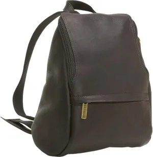 Le Donne Leather Women’s Leather U-Zip Mini Backpack Purse – Full-Grain Colombian Vaquetta Leather, 9.5” x 10.5” x 3.5”, Cafe