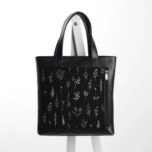 Leather Totebag Wildflowers