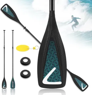 LEDONNE Carbon SUP Paddle 4 Piece Adjustable Kayak Paddle Stand up Paddleboard Paddles with Lightweight Carbon Shaft and 2 Nylon Blades, Black