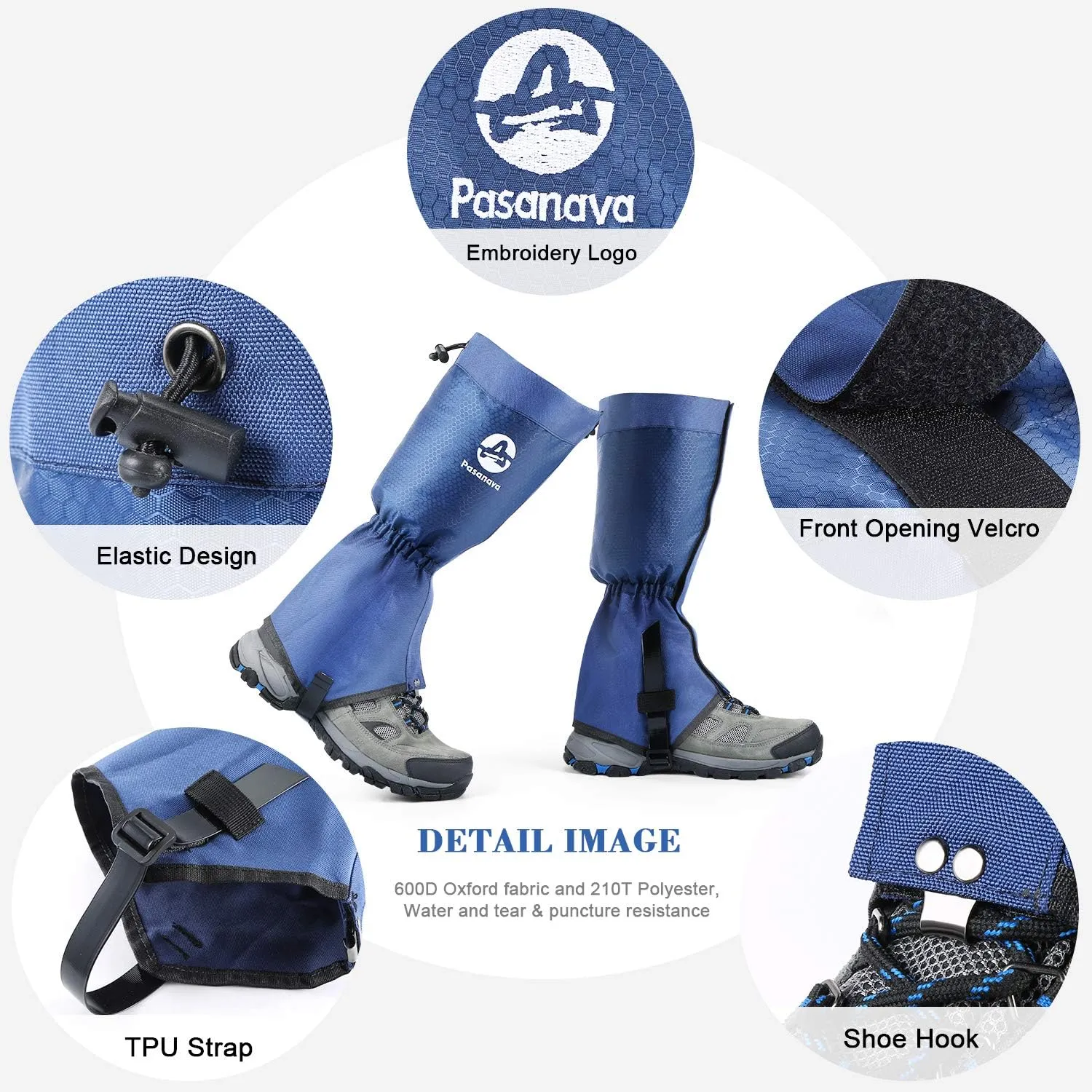 Leg Gaiters Waterproof and Adjustable Snow Boot Gaiters One Size for Hiking,Walking,Hunting,Backpacking and Outdoor Climbing for Men and Women