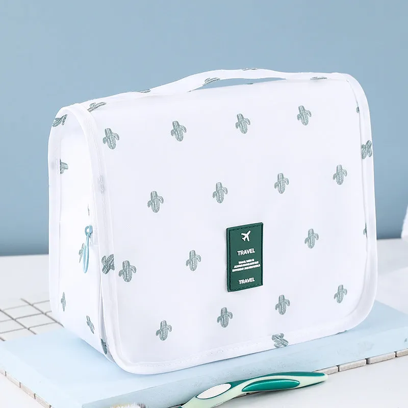 Lekebobor unfitted vanity cases Women's cosmetic bag carrying portable simple girl cosmetic bag  large capacity toiletries bag travel storage bag hook wash bag