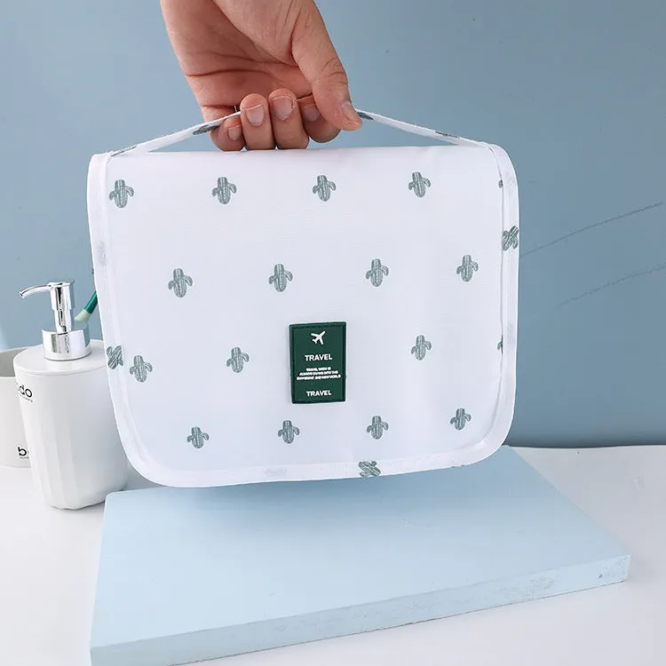 Lekebobor unfitted vanity cases Women's cosmetic bag carrying portable simple girl cosmetic bag  large capacity toiletries bag travel storage bag hook wash bag