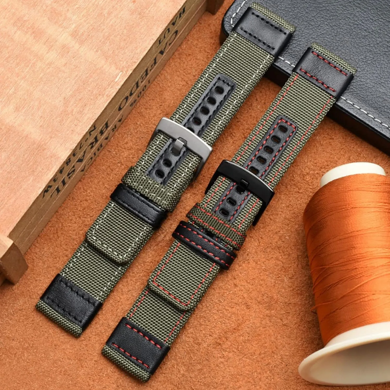 LEVINE watch strapStylish and elegant Watch Straps for Men Women,20/22/24mm Men Canvas Nylon Heavy Duty Watchband Wear-resistant Splicing Pin Buckle Watch Strap Wrist Band