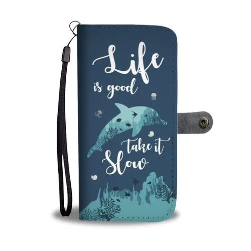 Life Dolphin Wallet Phone Case with RFID Blocker