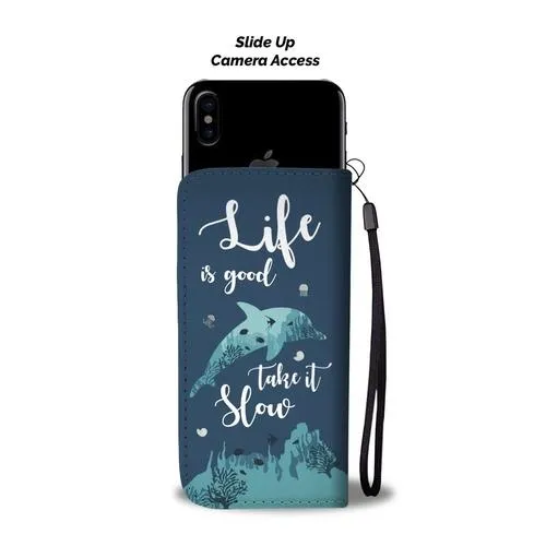 Life Dolphin Wallet Phone Case with RFID Blocker