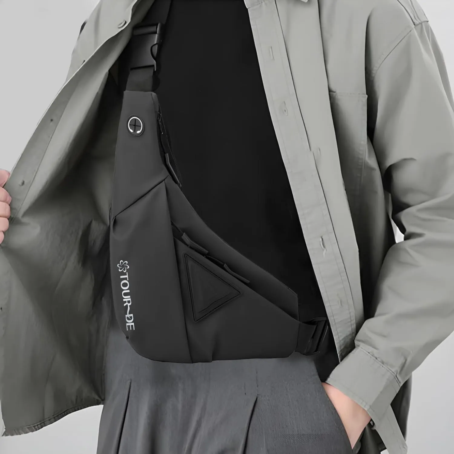 Lightweight Anti-Theft Crossbody Travel Bag - Waterproof Slim Sling Bag for Men and Women - Sleek Modern Design
