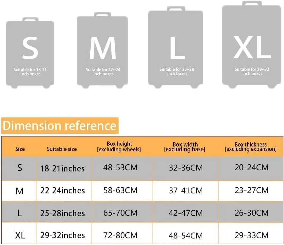 Lightweight Suitcase Cover - Fashion Luggage Covers with Stylish Prints Anti-Scratch Design Anti Theft Portable for Airplane Checked Bags Butterfly