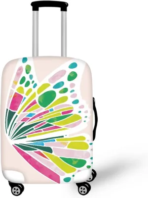Lightweight Suitcase Cover - Fashion Luggage Covers with Stylish Prints Anti-Scratch Design Anti Theft Portable for Airplane Checked Bags Butterfly