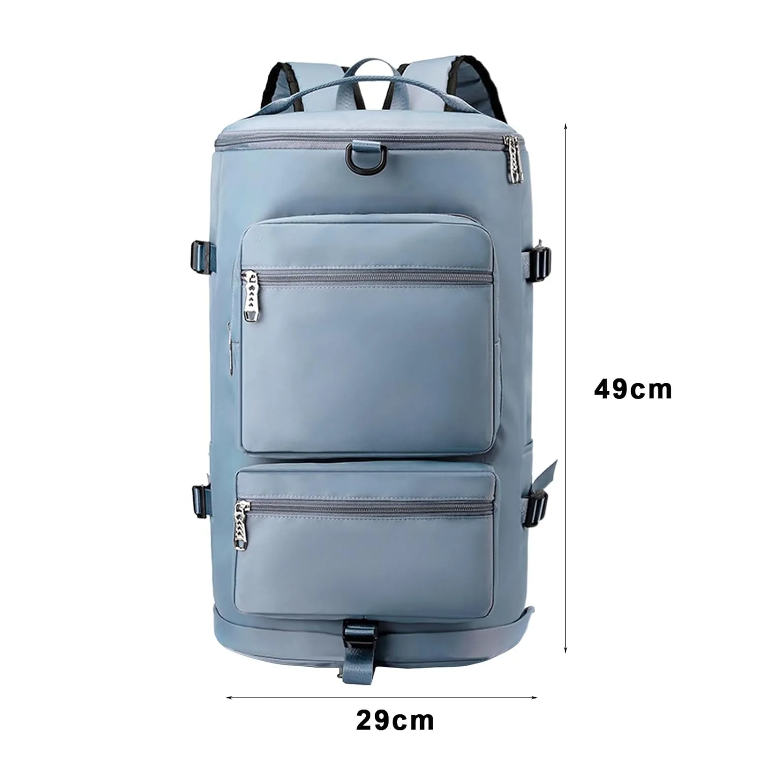Lightweight Travel Bag Fitness Moving Storage Duffel Multifunctional Large Capacity Adjustable Straps Multi Layers Great Load Bearing Shoulder Blue